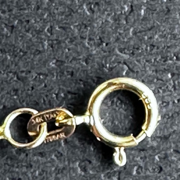 14K Gold Stamped Necklace/ Golden Clef/ Made in Italy - Picture 14 of 15